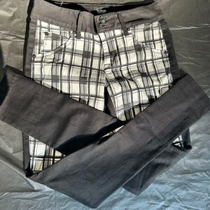 Women’s size 25 Hudson jeans black white plaid